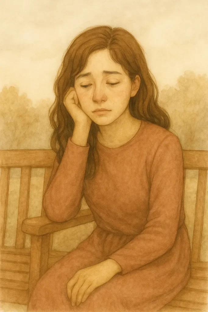why am I so tired all the time, soft illustration of Sophie feeling drained